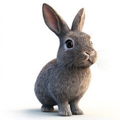 Fototapeta premium gray rabbit isolated on white