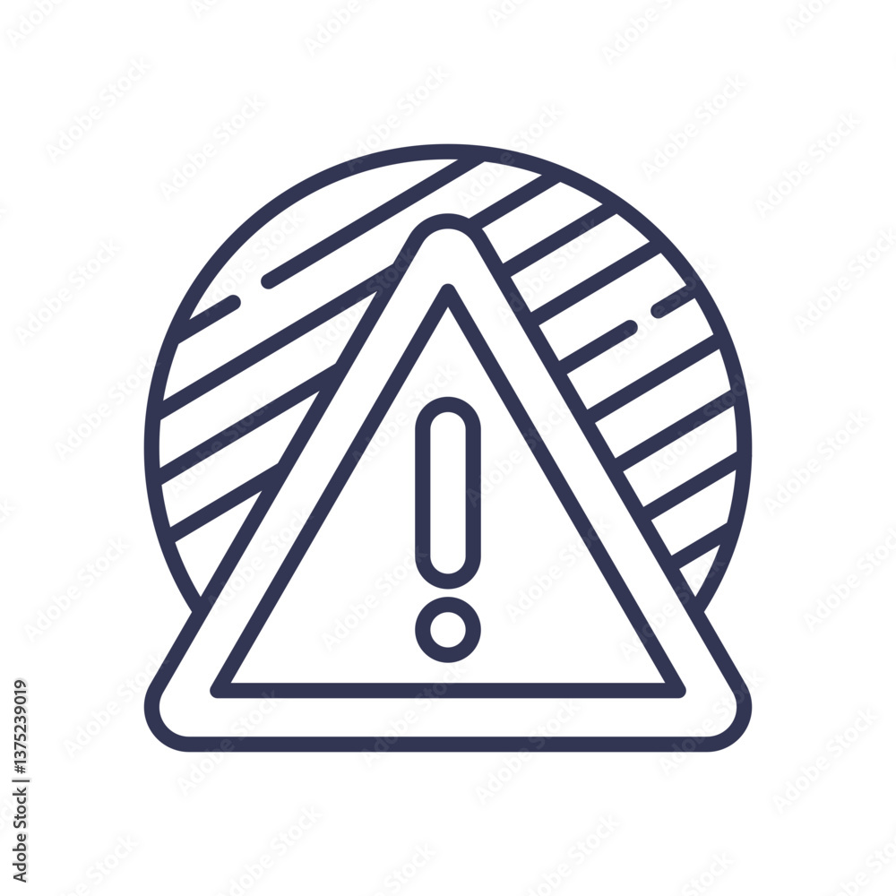 Poster triangle with exclamation mark symbolizes caution and alerts.