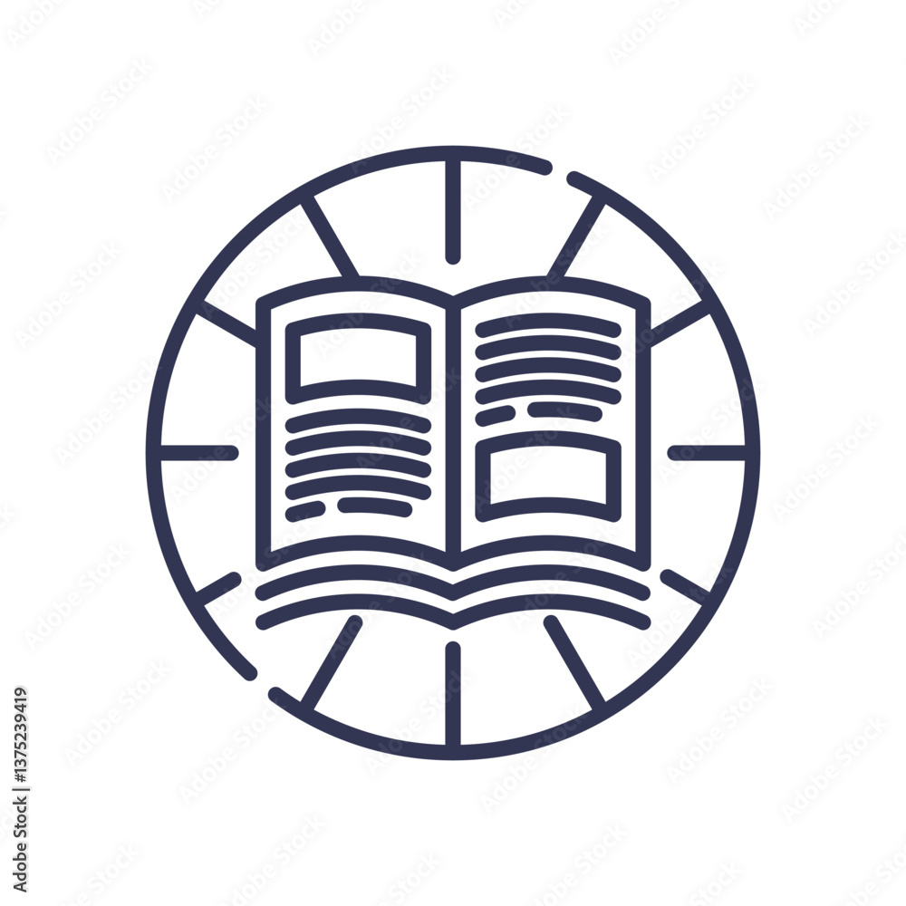 Poster open book within a globe symbolizes global knowledge sharing.
