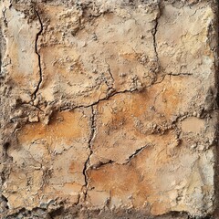 Cracked Earth Texture: A close-up view reveals an aged, cracked earth texture, weathered by time, conveying the raw beauty of nature's artistry, evokes feelings of resilience and timelessness.