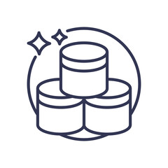 Stacked containers symbolize efficient storage and organization.