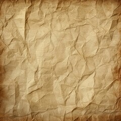 Fototapeta premium Wrinkled Paper: A close-up shot of heavily wrinkled paper with its intricate patterns and textures. The texture and aged appearance give it a vintage and rustic feel. 