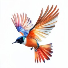 Fototapeta premium Colorful Bird in Flight with Stunningly Bright Feathers Display