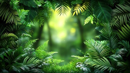 Fototapeta premium Lush Tropical Rainforest: A Verdant Paradise