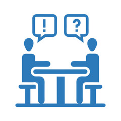 Conversation Between Two People Dialogue and Question Mark Icon Vector.