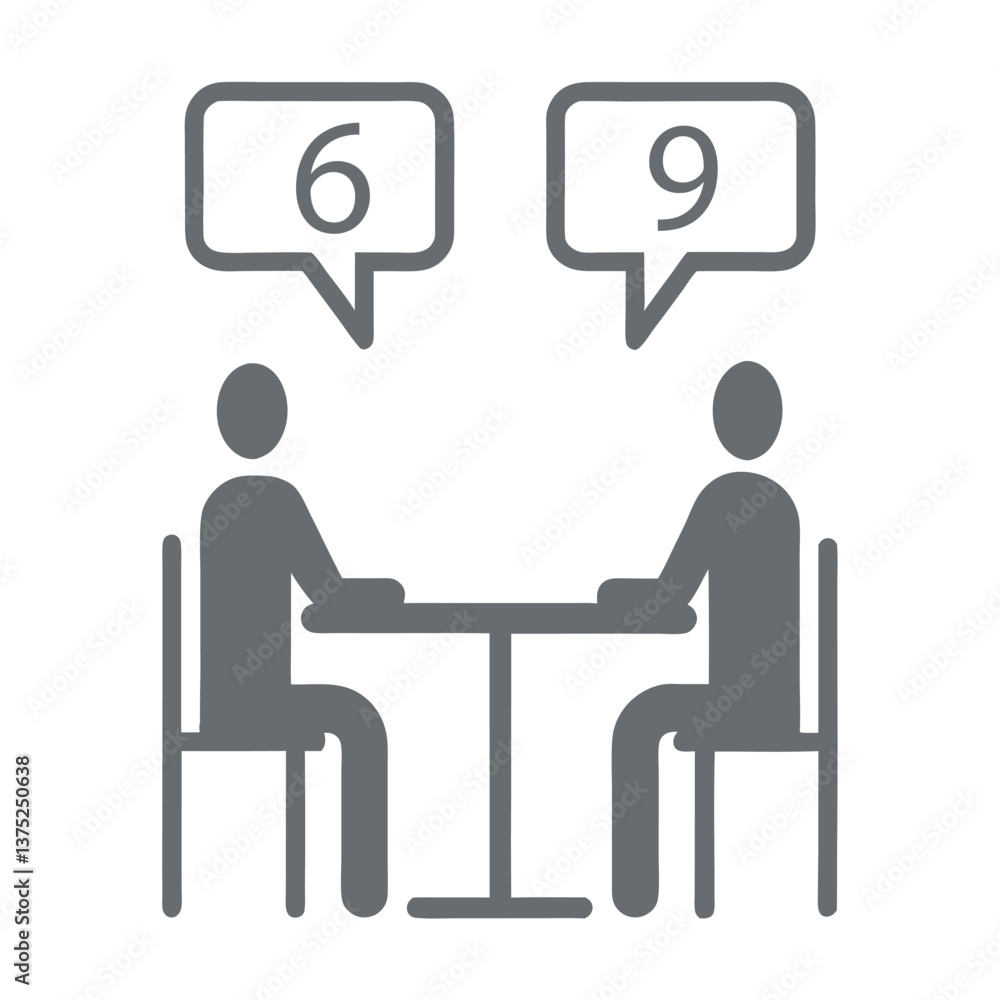 Poster conversation between two people dialogue and question mark icon vector.