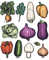 set of vegetables