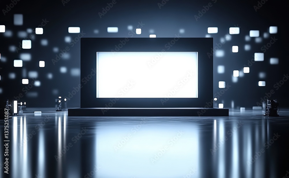 Poster empty stage with blank screen display