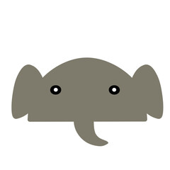 cute elephant vector design, drawing cartoon elephant face, drawing elephant face easy and simple full color for kids. Elephant face clip art