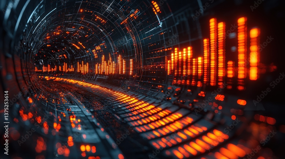 Poster digital tunnel: a journey through data streams