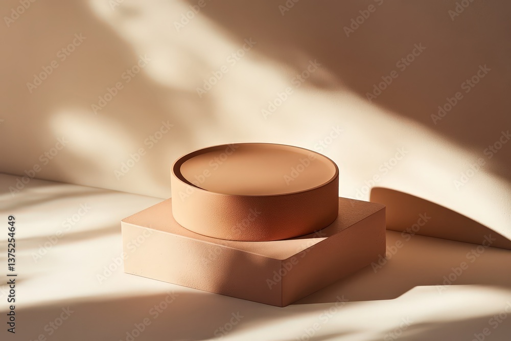 Aufkleber geometric shapes and shadows create a minimalist artful abstract display