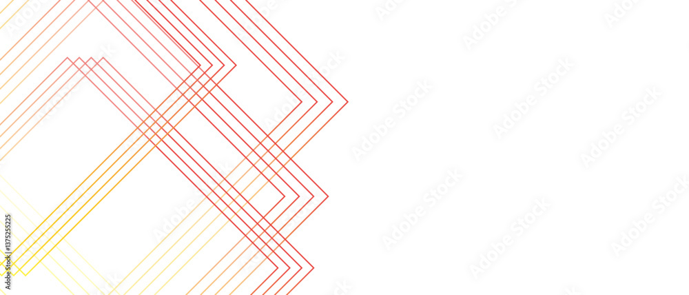 Poster Abstract beautiful perfect random red gradient lines with creative geometric triangle shape. Modern seamless and retro pattern technology & business concept template. Architecture concept geometric