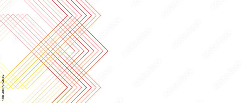 Poster Abstract beautiful perfect random red gradient lines with creative geometric triangle shape. Modern seamless and retro pattern technology & business concept template. Architecture concept geometric