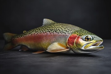 A beautifully colored fish displayed against a plain dark background