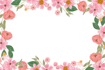 Watercolor flowers background vector for design.