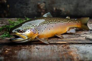 Obraz premium A detailed close up photograph of a beautiful brown trout