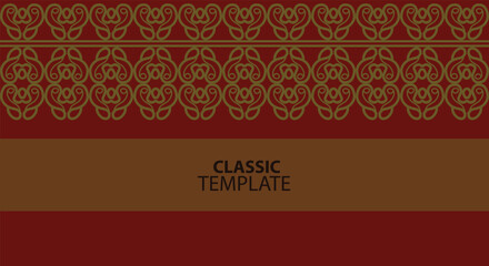red background with golden ornament