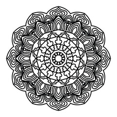 A creative simple mandala design vector style silhouette with white background