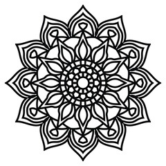 Circular pattern in the form of a mandala. Henna tatoo mandala.
