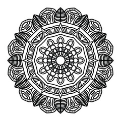 Circular pattern in the form of a mandala. Henna tatoo mandala. Mehndi style. Decorative pattern in oriental style. Coloring book page.