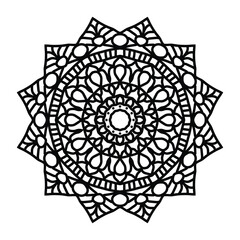 Circular pattern in the form of a mandala. Henna tatoo mandala. Mehndi style. Decorative pattern in oriental style. Coloring book page.