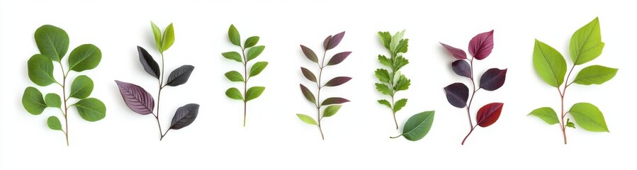 Fototapeta premium Vibrant plant sprigs with various leaf colors