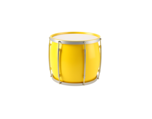 Yellow drum isolated on transparent background