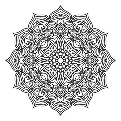 Abstract floral pattern with vintage ornament and mandala design