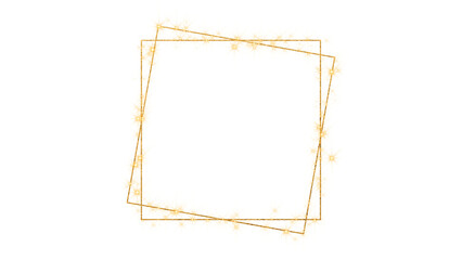 golden border frame and shiny glitter stars isolated on transparent background ,png sale and cosmetics luxury design element 