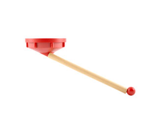Red Plunger with Wooden Handle