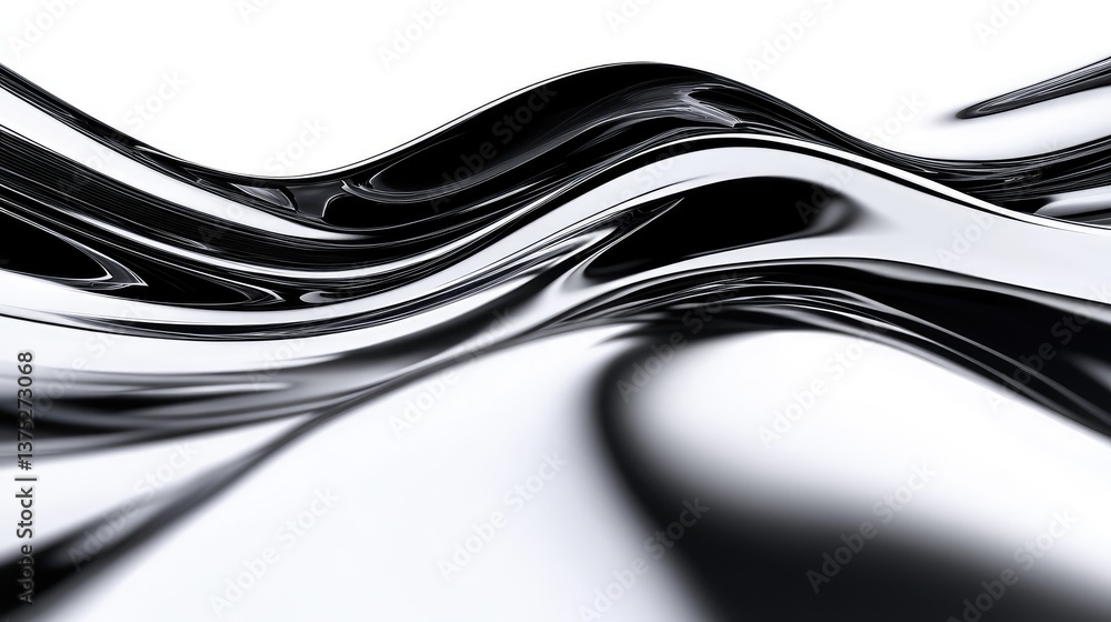Poster abstract digital waves bending and stretching fluidly, representing elasticity in motion. the clean 