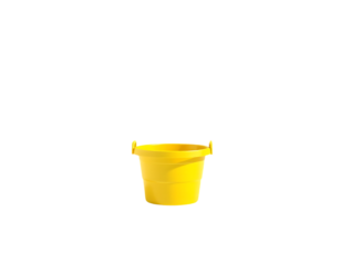 Yellow plastic bucket isolated