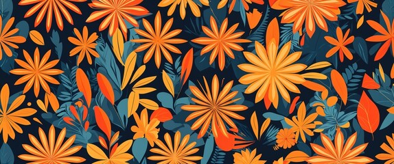 Orange cultural sunbursts vector pattern abstract design illustration background