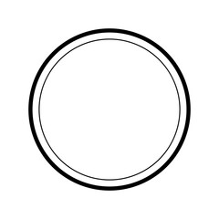 Grunge circle made of black ink. Grunge circle made with art brush.