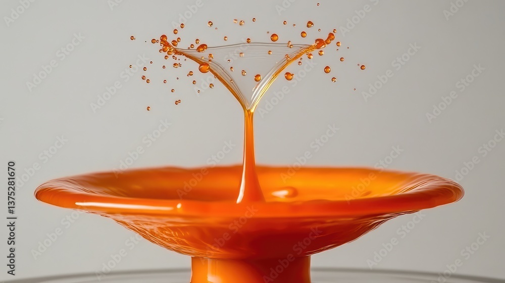 Aufkleber a high-speed macro shot of a liquid droplet stretching into thin filaments, showcasing elasticity in