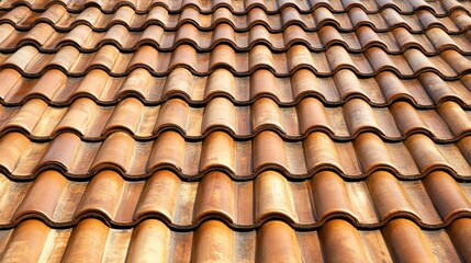 A serene view of a traditional Japanese roof with slanted ceramic tiles and wooden framing, with plenty of space for text above.