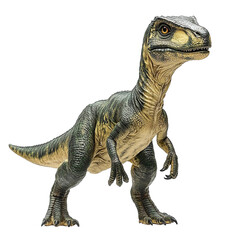 Fototapeta premium Angled view full body shot of extremely perfect looking single Xiaosaurus dinosaur isolated on a white transparent background