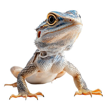 Angled view full body shot of extremely perfect looking single Xerus animal isolated on a white transparent background