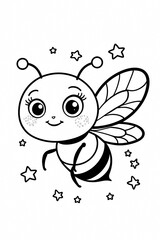 Cute Cartoon Bee Vector Illustration
