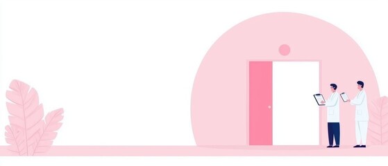 Doctor reviewing health insurance coverage with patient in calm clinic room, documents on clipboard and trust in their conversation, watercolor style