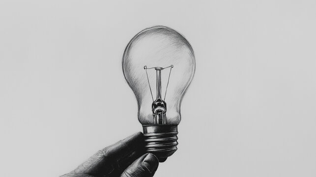 Illumination in Hand: A human hand gently cradles a glowing lightbulb, a timeless symbol of innovative ideas and breakthroughs. Capture the essence of insight, ingenuity, and creative thinking. 