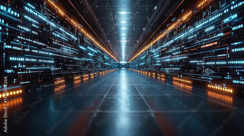 Poster digital data highway: a futuristic visualization of information flow