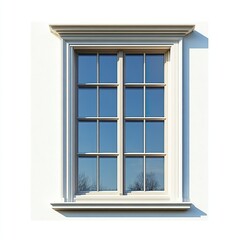 Front view of a rectangular window isolated on a white background