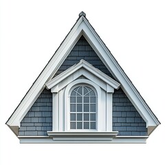 Front view of a roof dormer window isolated on a white background
