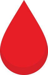 Red blood drop / droplet flat vector icon for medical apps and websites