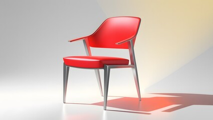 Fototapeta premium Futuristic Beauty: A Red Chair Design that's Bold 