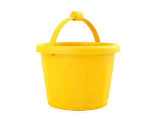 Yellow plastic bucket with handle