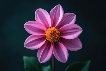 Obraz premium A Beautiful Blooming Pink Flower with Striking Orange Center