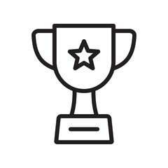 Trophy cup with star icon, winner cup, victory cup with star icon.