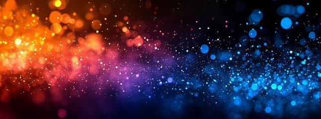 Fototapeta premium Vibrant abstract gradient background with grainy texture, featuring colorful bokeh effects in orange, pink, purple, and blue hues, creating dynamic visual experience